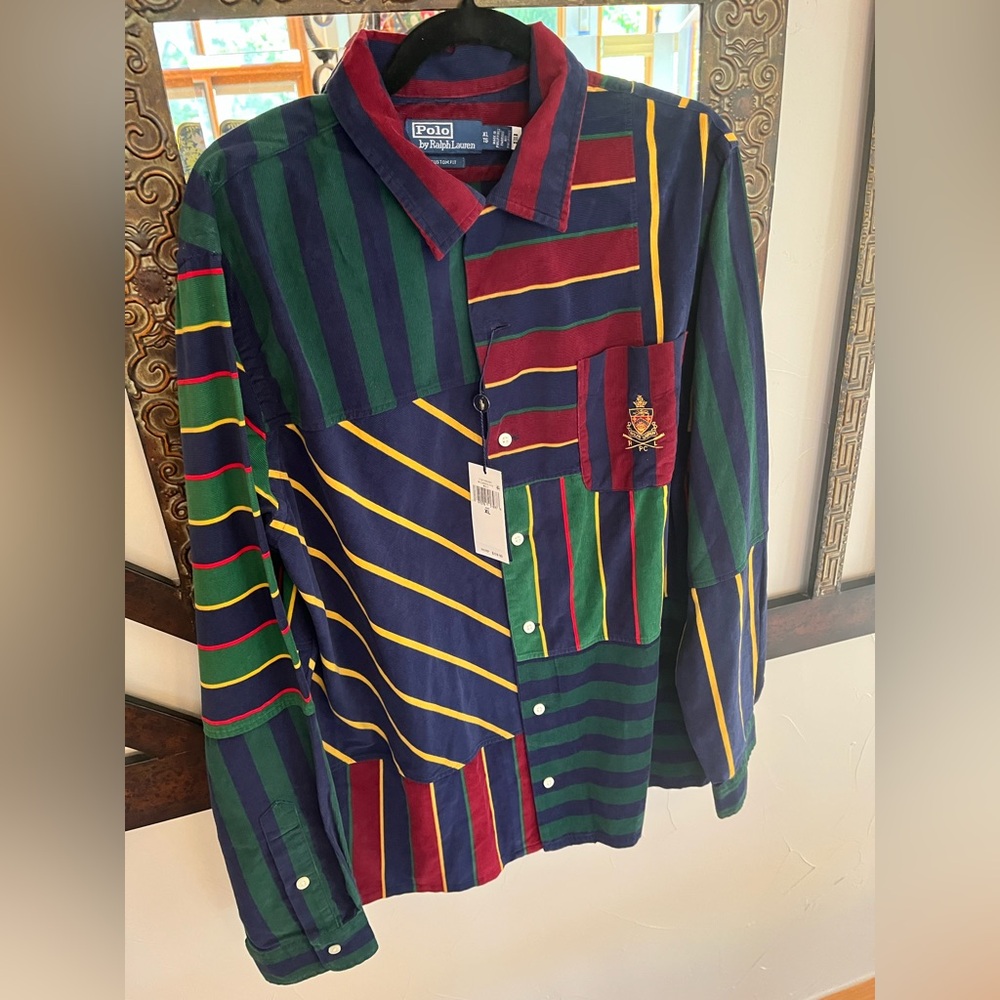 Classic Men's Multicolor Striped Button Down Shirt